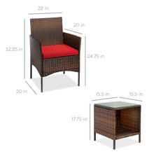 Load image into Gallery viewer, 3-Piece Rattan sofa Set w/ Side Storage Table - jeaniesunusualdecor
