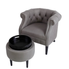 Load image into Gallery viewer, American fabric chair and storage footstool - jeaniesunusualdecor
