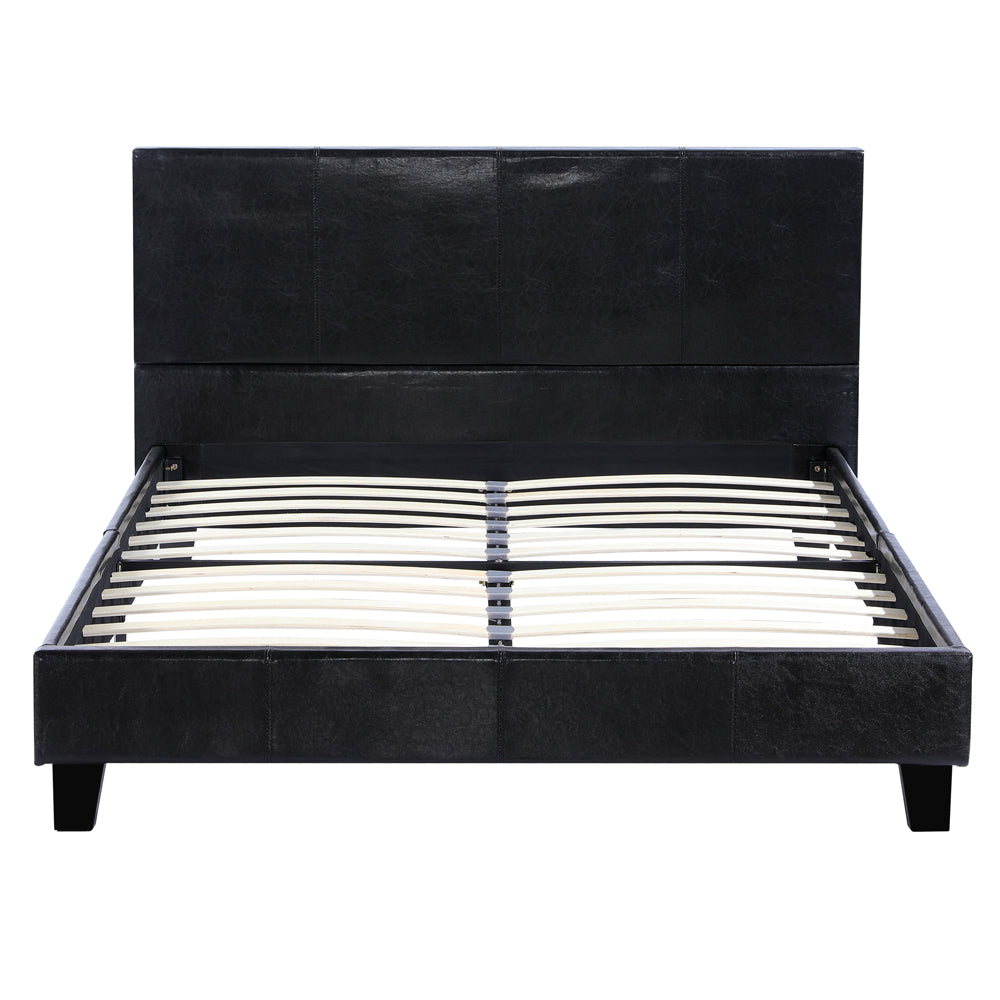 Simple PU Bed Frame Black  Bedroom