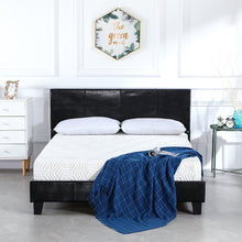 Load image into Gallery viewer, Simple PU Bed Frame Black  Bedroom
