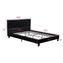 Load image into Gallery viewer, Simple PU Bed Frame Black  Bedroom
