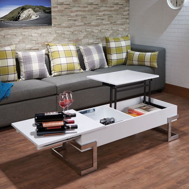 Lift Top Coffee Table in White/Black