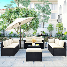 Load image into Gallery viewer, 9pcs Patio Large Wicker Rattan Sofa Set - jeaniesunusualdecor
