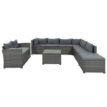 Load image into Gallery viewer, 9pcs Patio Large Wicker Rattan Sofa Set - jeaniesunusualdecor
