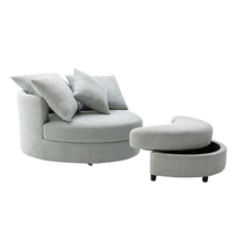 Load image into Gallery viewer, 360° Swivel Accent Barrel Chair with Storage Ottoman - jeaniesunusualdecor
