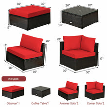 Load image into Gallery viewer, 6 PCS Outdoor Patio Sofa Set All Weather Rattan - jeaniesunusualdecor
