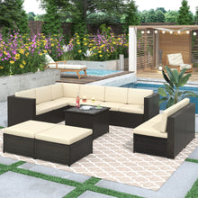 Load image into Gallery viewer, 9 Piece Rattan Sectional Seating Group - jeaniesunusualdecor
