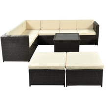 Load image into Gallery viewer, 9 Piece Rattan Sectional Seating Group - jeaniesunusualdecor
