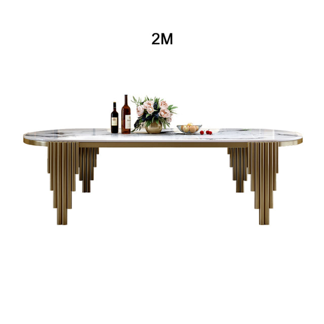 Stainless steel Dining Furniture modern marble dining table