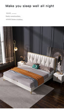 Load image into Gallery viewer, Wooden Italian Luxury Bedroom Set Modern King Size Upholstered Genuine Leather Double Bed Base
